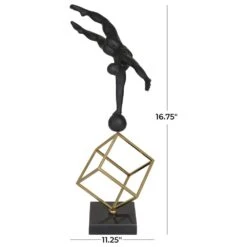 Maple And Jade Gymnast Sculpture In Black And Gold -Home Decoration Series 64016389 7