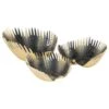 Maple And Jade Leaf-Inspired Decorative Bowl In Gold And Black (Set Of 3)