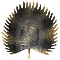 Maple And Jade Leaf-Inspired Decorative Bowl In Gold And Black (Set Of 3) -Home Decoration Series 64018781 4