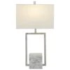 Maple And Jade Marble Modern Table Lamp In Silver And White -Home Decoration Series 64019334 1