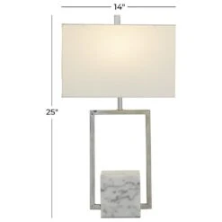 Maple And Jade Marble Modern Table Lamp In Silver And White -Home Decoration Series 64019334 5