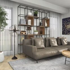 Maple And Jade 55" Floor Lamp In Dark Brown -Home Decoration Series 64019490 16