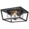 Golden Lighting Mercer 2-Light Outdoor Flush Mount In Natural Black -Home Decoration Series 64154370 1