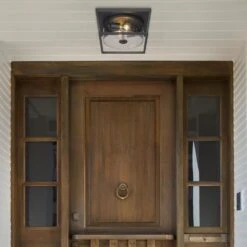 Golden Lighting Mercer 2-Light Outdoor Flush Mount In Natural Black -Home Decoration Series 64154370 6