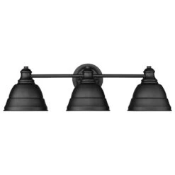 Golden Lighting Rebel 3-Light Bath Fixture In Matte Black -Home Decoration Series 64154412 3