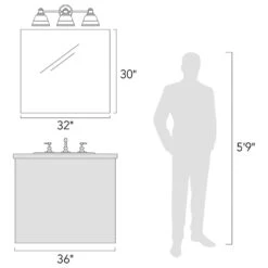 Golden Lighting Rebel 3-Light Bath Fixture In Matte Black -Home Decoration Series 64154412 4