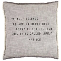 CBC Group 26" X 26" Dearly Beloved Throw Pillow In Natural And Charcoal