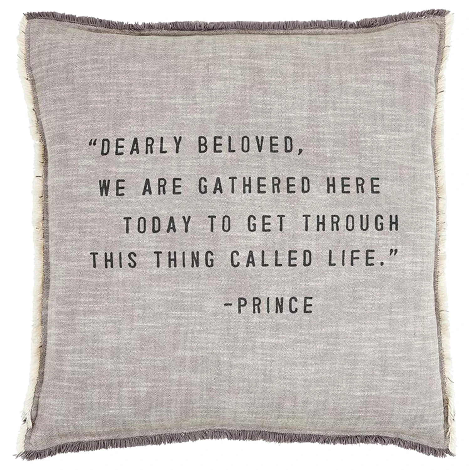 CBC Group 26" X 26" Dearly Beloved Throw Pillow In Natural And Charcoal 3 CBC Group 26" X 26" Dearly Beloved Throw Pillow In Natural And Charcoal