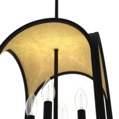 Hunter Dukestown 12" 4-Light Lantern Pendant In Natural Iron And Gold Leaf -Home Decoration Series 64205834 3