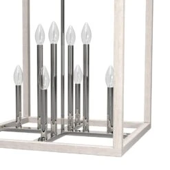 Hunter Squire Manor 22" 8-Light Pendant In Chrome And Distressed White -Home Decoration Series 64206089 3