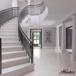 Hunter Squire Manor 22" 8-Light Pendant In Chrome And Distressed White -Home Decoration Series 64206089 4