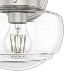 Hunter Saddle Creek 1-Light Sconce With Clear Seeded Shade In Brushed Nickel -Home Decoration Series 64206303 3