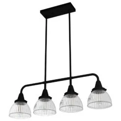 Hunter Cypress Grove 4-Light Linear Chandelier In Natural Iron -Home Decoration Series 64206642 5