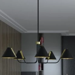 Hunter Grove Isle 5-Light Chandelier In Matte Black -Home Decoration Series 64206766 2