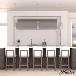 Hunter Lochmeade 1-Light Large Pendant In Brushed Nickel -Home Decoration Series 64206840 5