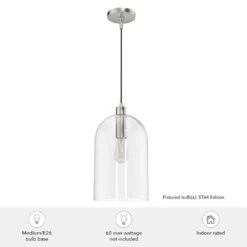 Hunter Lochmeade 1-Light Large Pendant In Brushed Nickel -Home Decoration Series 64206840 7