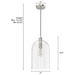 Hunter Lochmeade 1-Light Large Pendant In Brushed Nickel -Home Decoration Series 64206840 8