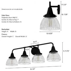 Hunter Cypress Grove 4-Light Vanity In Natural Iron -Home Decoration Series 64207384 7