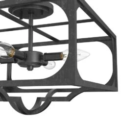 Hunter Highland Hill 4-Light Semi-Flush Mount In Rustic Iron -Home Decoration Series 64207665 3