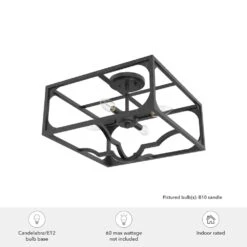 Hunter Highland Hill 4-Light Semi-Flush Mount In Rustic Iron -Home Decoration Series 64207665 6