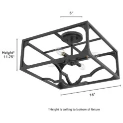 Hunter Highland Hill 4-Light Semi-Flush Mount In Rustic Iron -Home Decoration Series 64207665 7