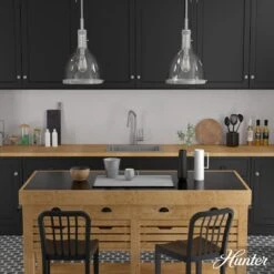 Hunter Van Nuys 13" 1-Light Pendant In Brushed Nickel -Home Decoration Series 64207715 5