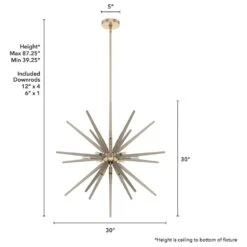 Hunter Jupiter Star 18-Light Pendant In Alturas Gold -Home Decoration Series 64208127 7