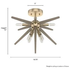 Hunter Jupiter Star Semi-Flush Mount In Alturas Gold -Home Decoration Series 64208176 6