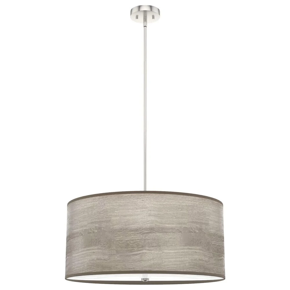 Hunter Solhaven 4-Light Mini Pendant With Light Gray Oak Shade In Brushed Nickel 3 Hunter Solhaven 4-Light Mini Pendant With Light Gray Oak Shade In Brushed Nickel