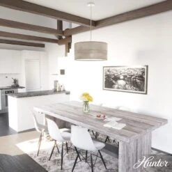 Hunter Solhaven 4-Light Mini Pendant With Light Gray Oak Shade In Brushed Nickel 12 Hunter Solhaven 4-Light Mini Pendant With Light Gray Oak Shade In Brushed Nickel -Home Decoration Series 64208531 4