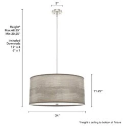 Hunter Solhaven 4-Light Mini Pendant With Light Gray Oak Shade In Brushed Nickel 15 Hunter Solhaven 4-Light Mini Pendant With Light Gray Oak Shade In Brushed Nickel -Home Decoration Series 64208531 7