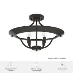 Hunter Perch Point 4-Light Semi-Flush Mount In Noble Bronze -Home Decoration Series 64208911 4