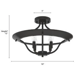 Hunter Perch Point 4-Light Semi-Flush Mount In Noble Bronze -Home Decoration Series 64208911 5