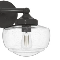 Hunter Saddle Creek 2-Light Vanity With Clear Seeded Shade In Noble Bronze -Home Decoration Series 64209240 3