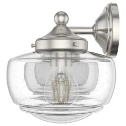 Hunter Saddle Creek 3-Light Vanity With Clear Seeded Shade In Brushed Nickel -Home Decoration Series 64209265 4