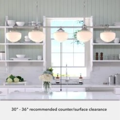 Hunter Saddle Creek 7-Light Linear Chandelier With White Shade In Brushed Nickel -Home Decoration Series 64209596 8