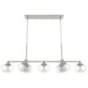 Hunter Saddle Creek 7-Light Linear Chandelier With Seeded Shade In Brushed Nickel -Home Decoration Series 64209604 1