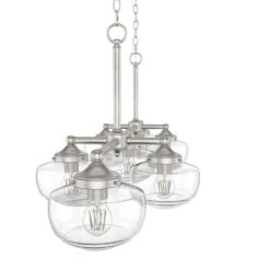 Hunter Saddle Creek 7-Light Linear Chandelier With Seeded Shade In Brushed Nickel -Home Decoration Series 64209604 3