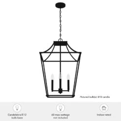 Hunter Laurel Ridge 18" 4-Light Lantern Pendant In Natural Iron -Home Decoration Series 64211261 5