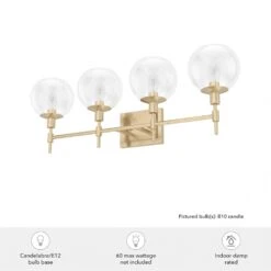 Hunter Xidane 4-Light Vanity In Alturas Gold -Home Decoration Series 64211964 6