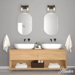 Hunter Lochmeade 2-Light Vanity In Noble Bronze -Home Decoration Series 64212095 7
