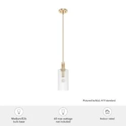 Hunter Gatz 1-Light Mini Pendant In Alturas Gold -Home Decoration Series 64212236 6