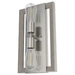 Hunter Woodburn 2-Light Wall Sconce In Brushed Nickel