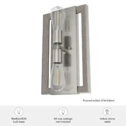 Hunter Woodburn 2-Light Wall Sconce In Brushed Nickel -Home Decoration Series 64212483 5