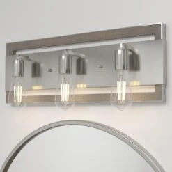 Hunter Woodburn 3-Light Vanity In Brushed Nickel -Home Decoration Series 64212798 2