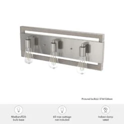 Hunter Woodburn 3-Light Vanity In Brushed Nickel -Home Decoration Series 64212798 5