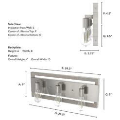 Hunter Woodburn 3-Light Vanity In Brushed Nickel -Home Decoration Series 64212798 6