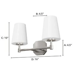 Hunter Nolita 2-Light Vanity In Brushed Nickel -Home Decoration Series 64212947 7