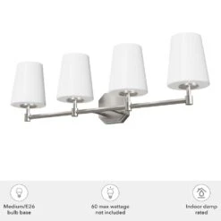 Hunter Nolita 4-Light Vanity In Brushed Nickel -Home Decoration Series 64212988 5