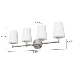Hunter Nolita 4-Light Vanity In Brushed Nickel -Home Decoration Series 64212988 7